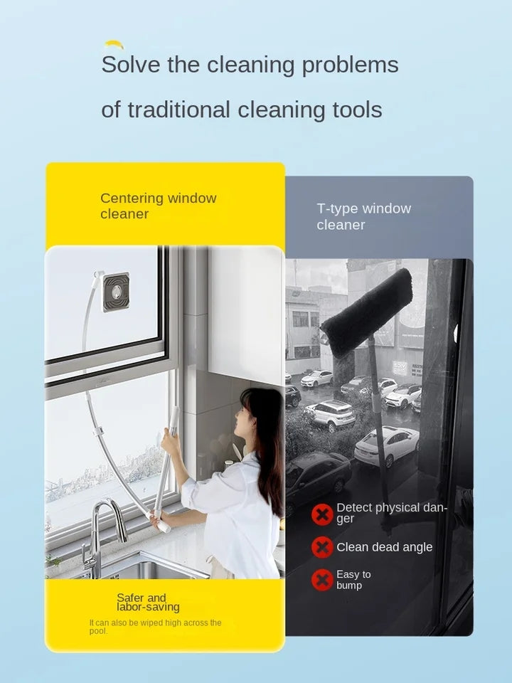 Effortless  Long Handle Window Cleaner Brush