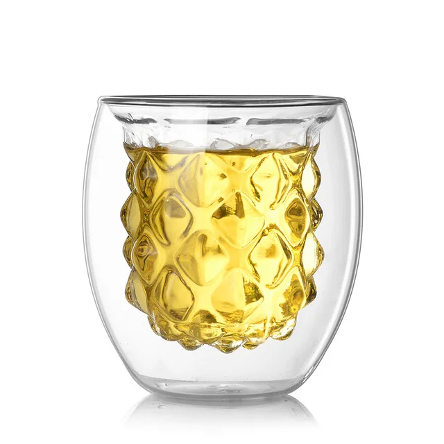 Creative fruit Shape Double wall glass cup