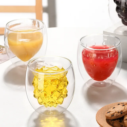 Creative fruit Shape Double wall glass cup