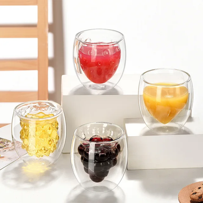 Creative fruit Shape Double wall glass cup