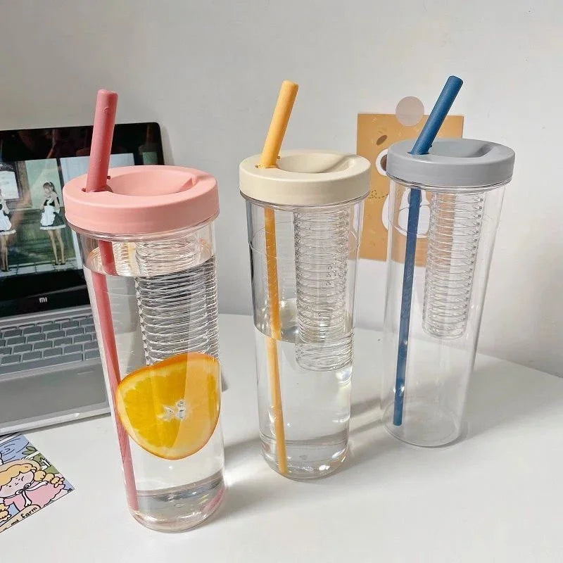 Bottle with Infuser and Straw