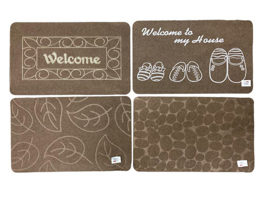 Thin synthetic fiber doormat w TPR backing 78 x 48 cm