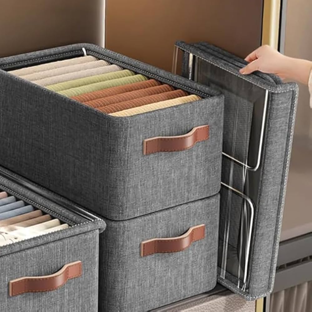 Storage wardrobe box with cover