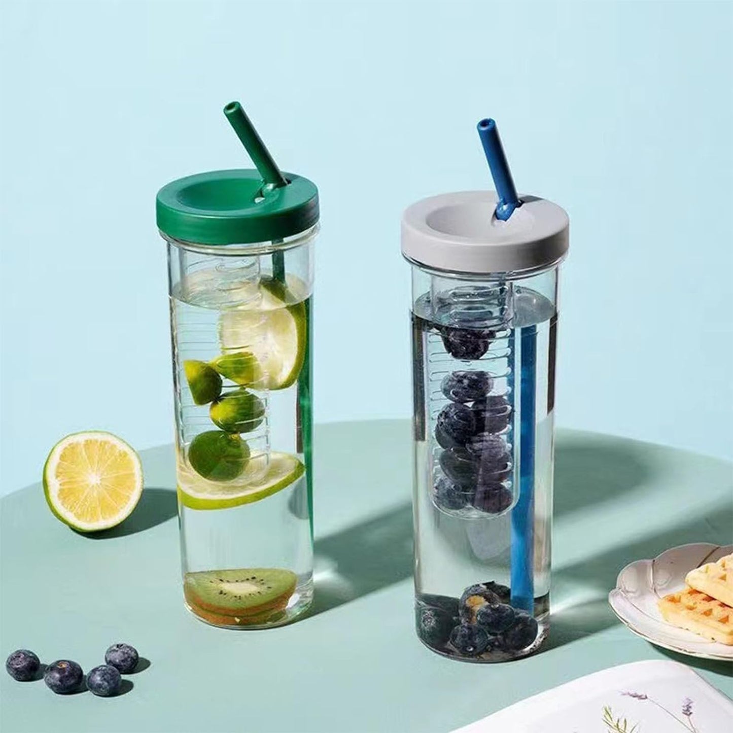 Bottle with Infuser and Straw