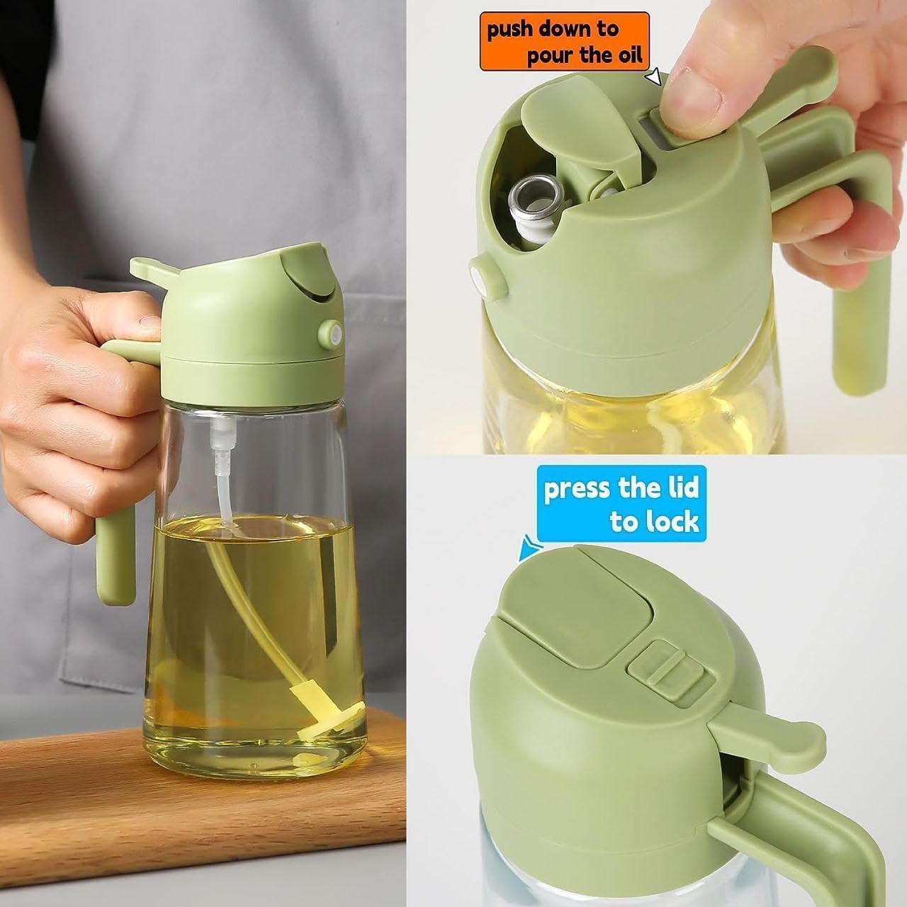 Sprayable and Pourable Oil Bottle