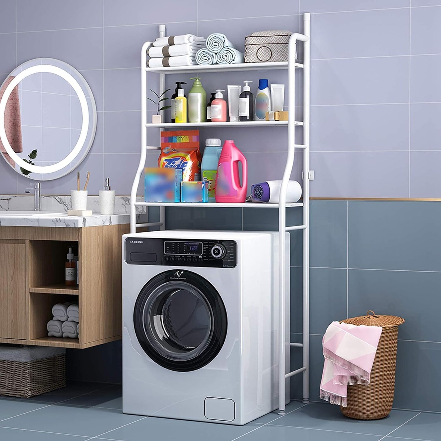 3 Layers Bathroom - Washing Machine & Toilet Seat Rack