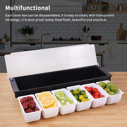 6 Compartment Trays Condiment Dispenser