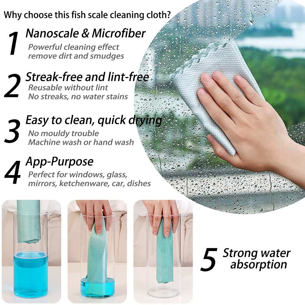 Microfiber Nano Scale Cleaning Cloth Set of(4 Pieces)