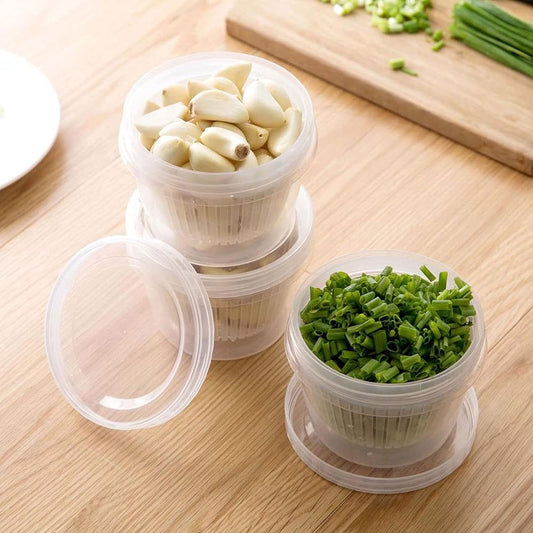 Small Round Food Container With A Strainer