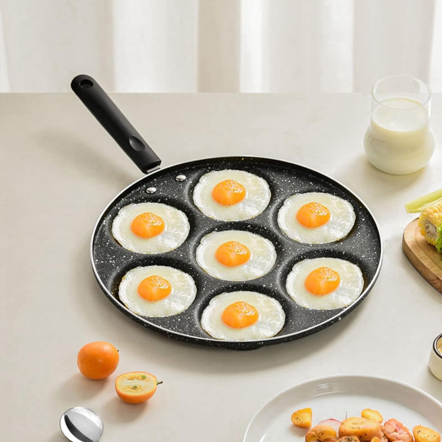 7 Compartments non stick pan