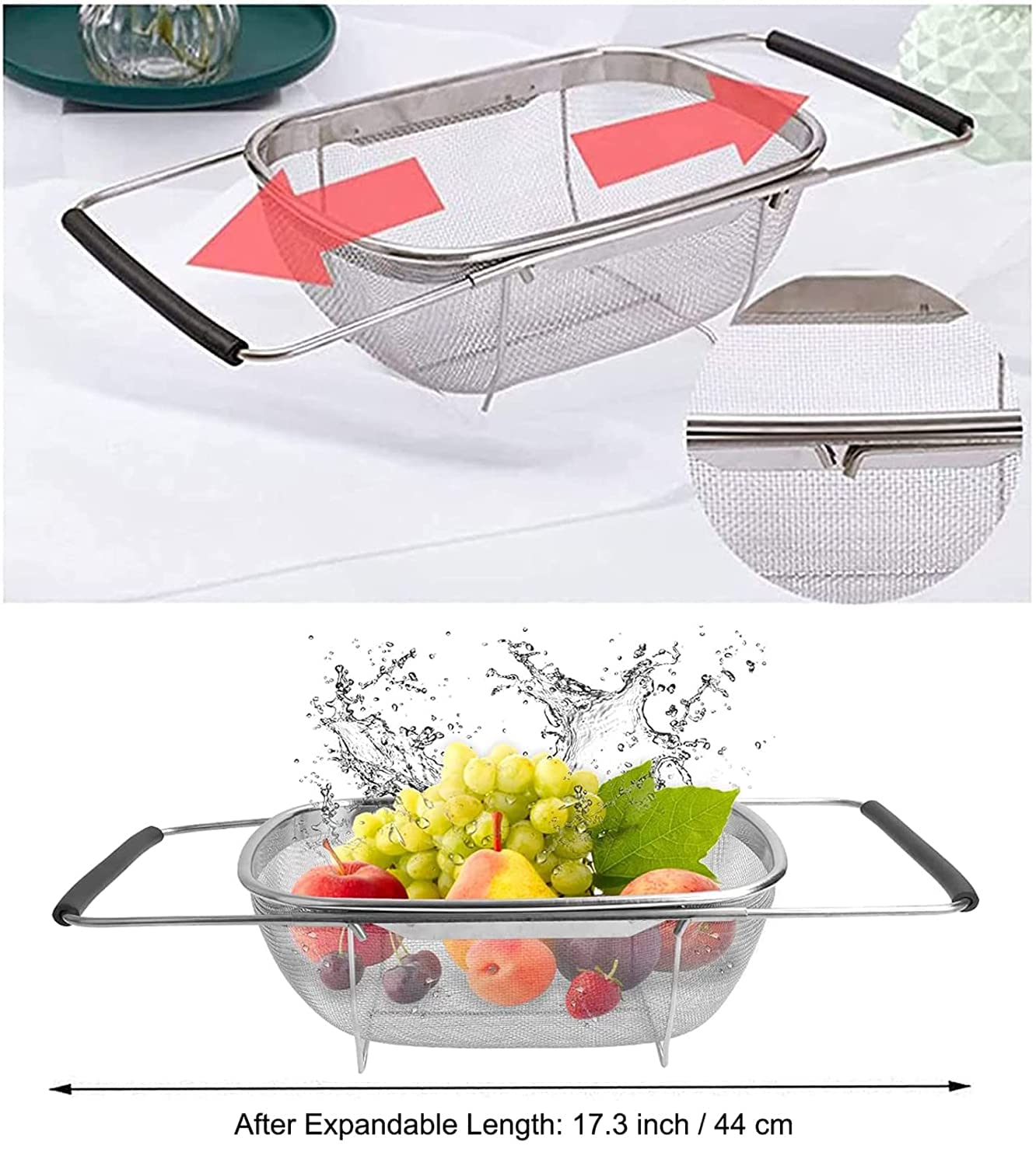 Oval Stainless steel mesh colander