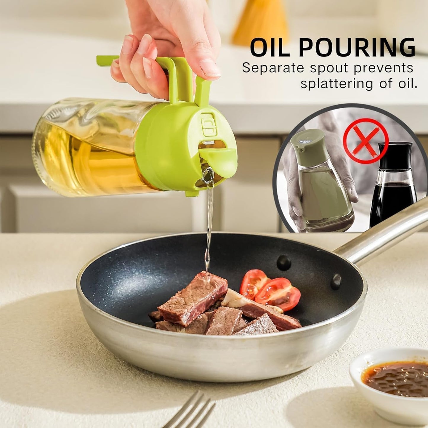 Sprayable and Pourable Oil Bottle