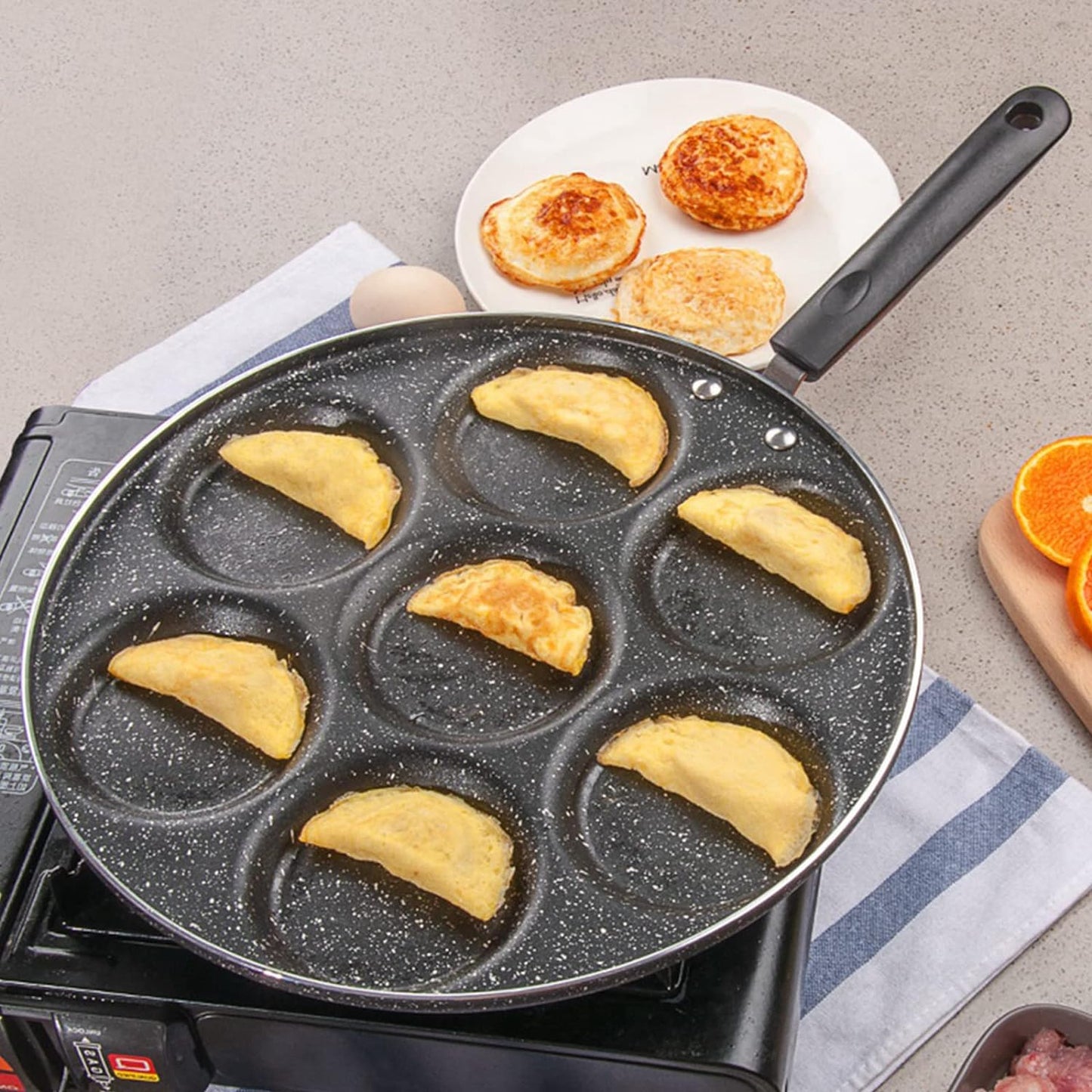 7 Compartments non stick pan