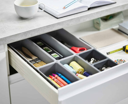 7-piece Grey Drawer Organiser Set