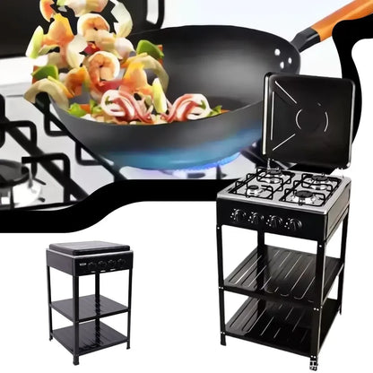 Boko GL-004 Gas Stove with 4 Burners and 2 Storage Shelves