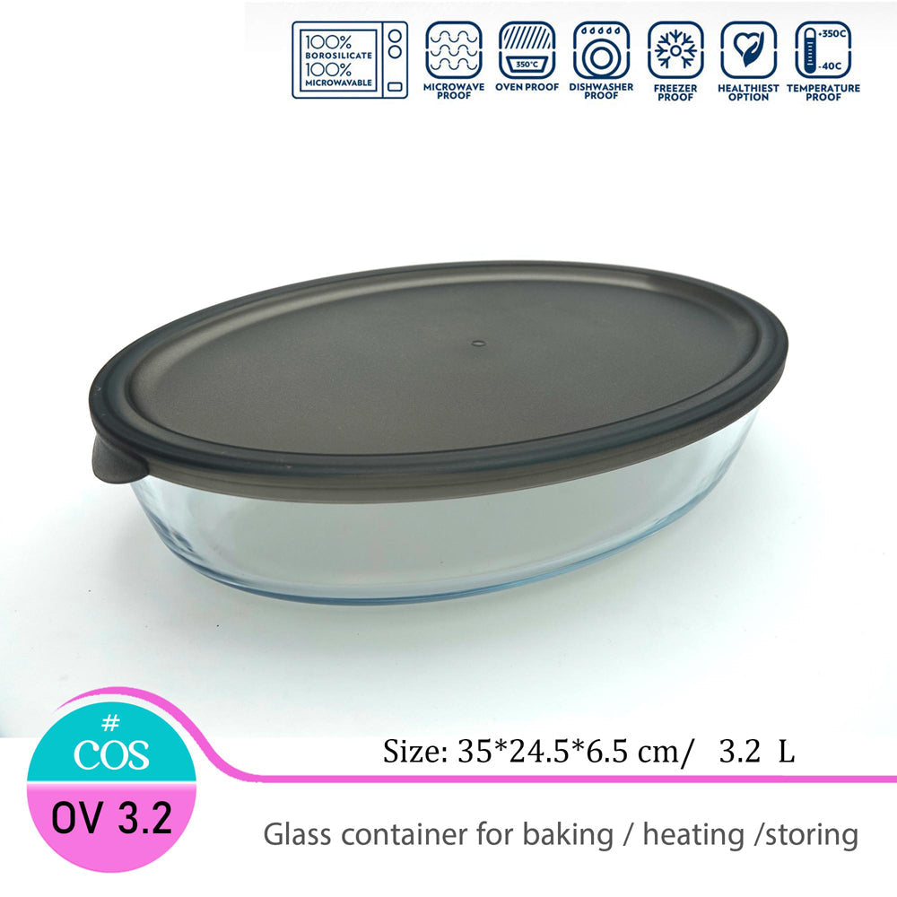 Oval Glass Oven Dish with cover