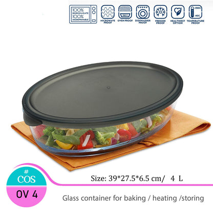 Oval Glass Oven Dish with cover