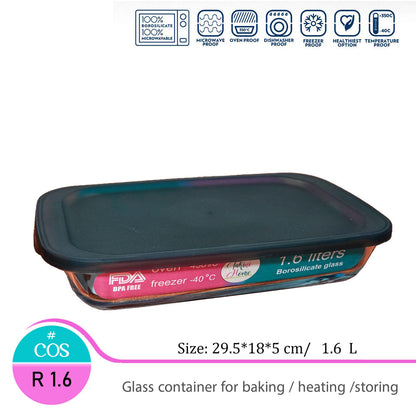 Rectangular glass oven dish  With cover