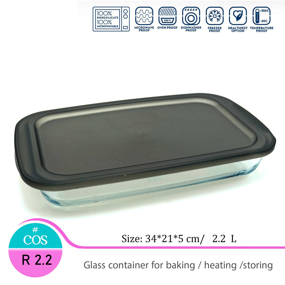 Rectangular glass oven dish  With cover