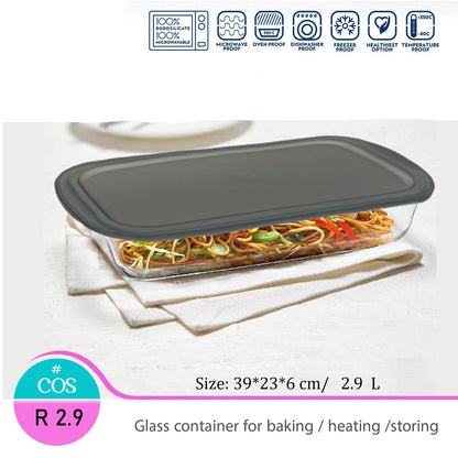 Rectangular glass oven dish  With cover