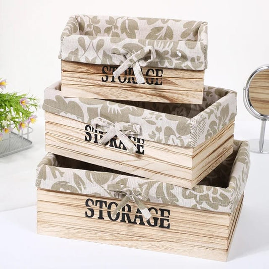 Set of 3 Storage wooden Boxes