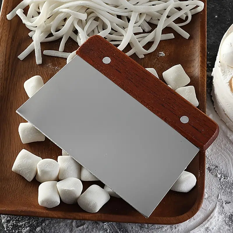 Stainless Steel Dough Cutter With Wood Handle