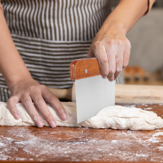 Stainless Steel Dough Cutter With Wood Handle