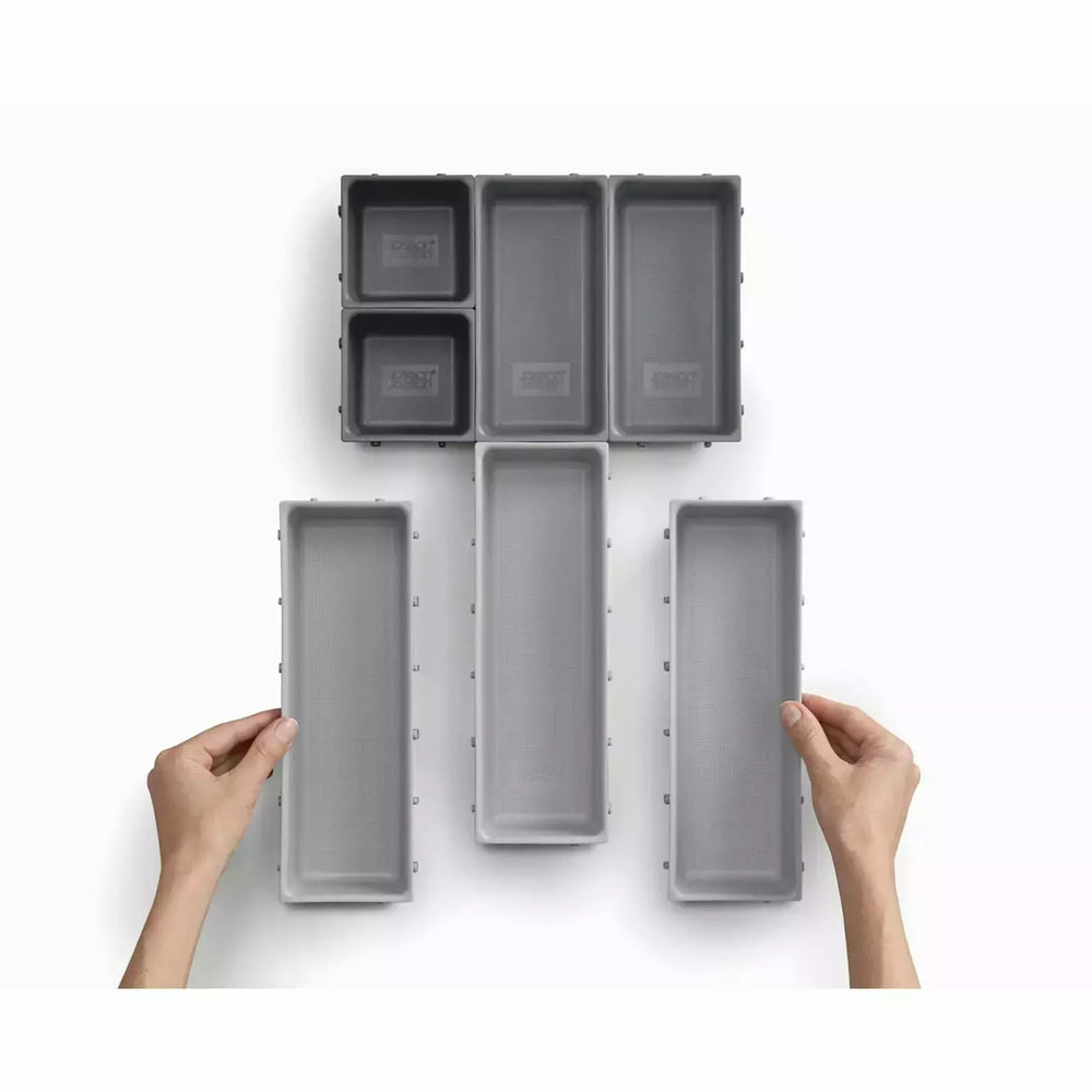 7-piece Grey Drawer Organiser Set