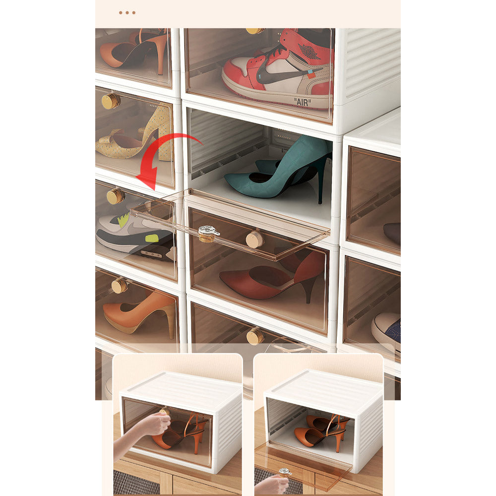 Transparent Shoe Box Dormitory Folding Storage Space-Saving Assembly Shoe Box Rack Thickened Dustproof Stackable Shoe Cabinet