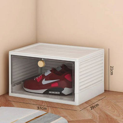 Transparent Shoe Box Dormitory Folding Storage Space-Saving Assembly Shoe Box Rack Thickened Dustproof Stackable Shoe Cabinet