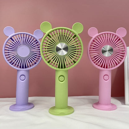 Cute cartoon small fan girls mini handheld small fan dormitory desktop mini fan USB charging students