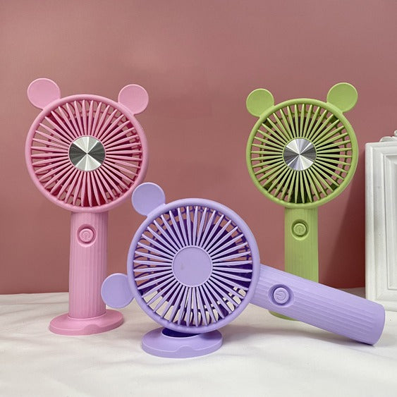 Cute cartoon small fan girls mini handheld small fan dormitory desktop mini fan USB charging students