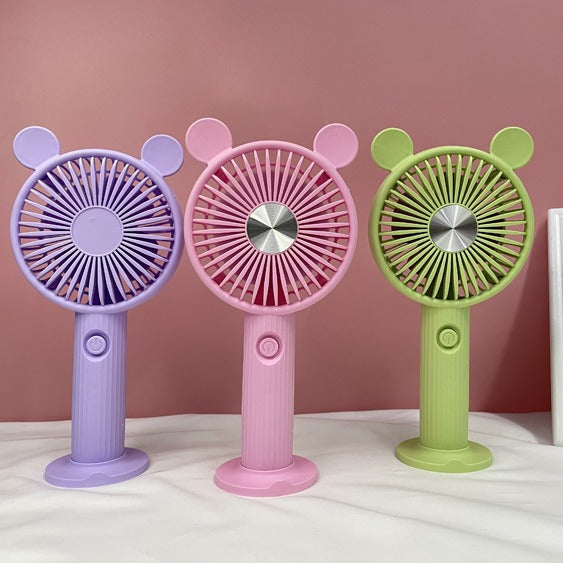 Cute cartoon small fan girls mini handheld small fan dormitory desktop mini fan USB charging students