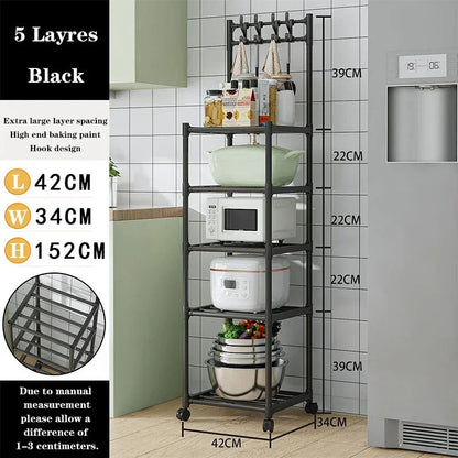 5-Tier Movable Storage Rack