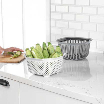 Linea Square Bowl With Strainer