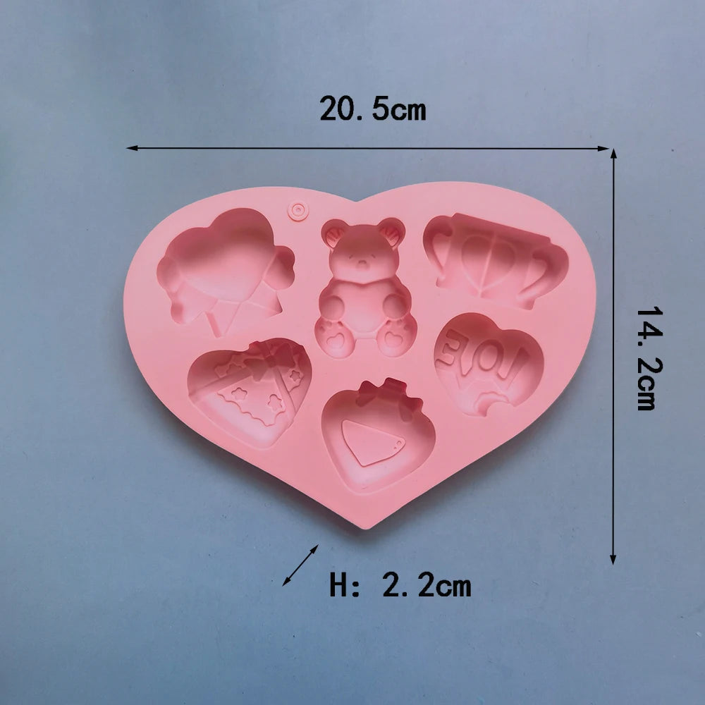 Love theme small Bear Form Mold