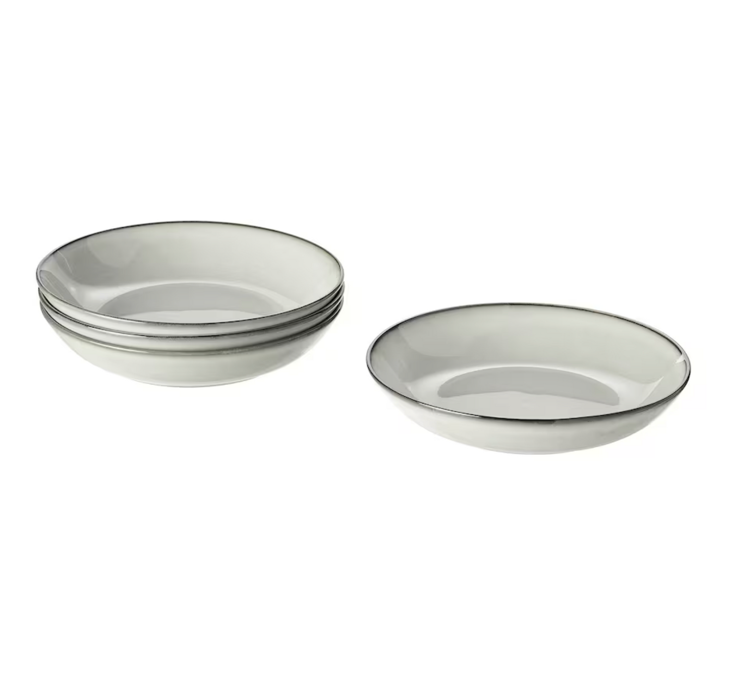 Set of 6 Dosthoff Gray Deep Plate