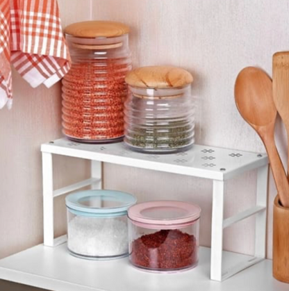 Narrow Metallic Cabinet Organizer