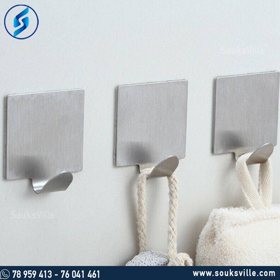 Stainless Steel Adhesive Hook (set of 4)