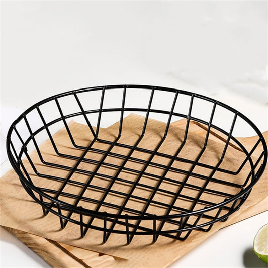 Black Round Serving Basket (Set of 2)