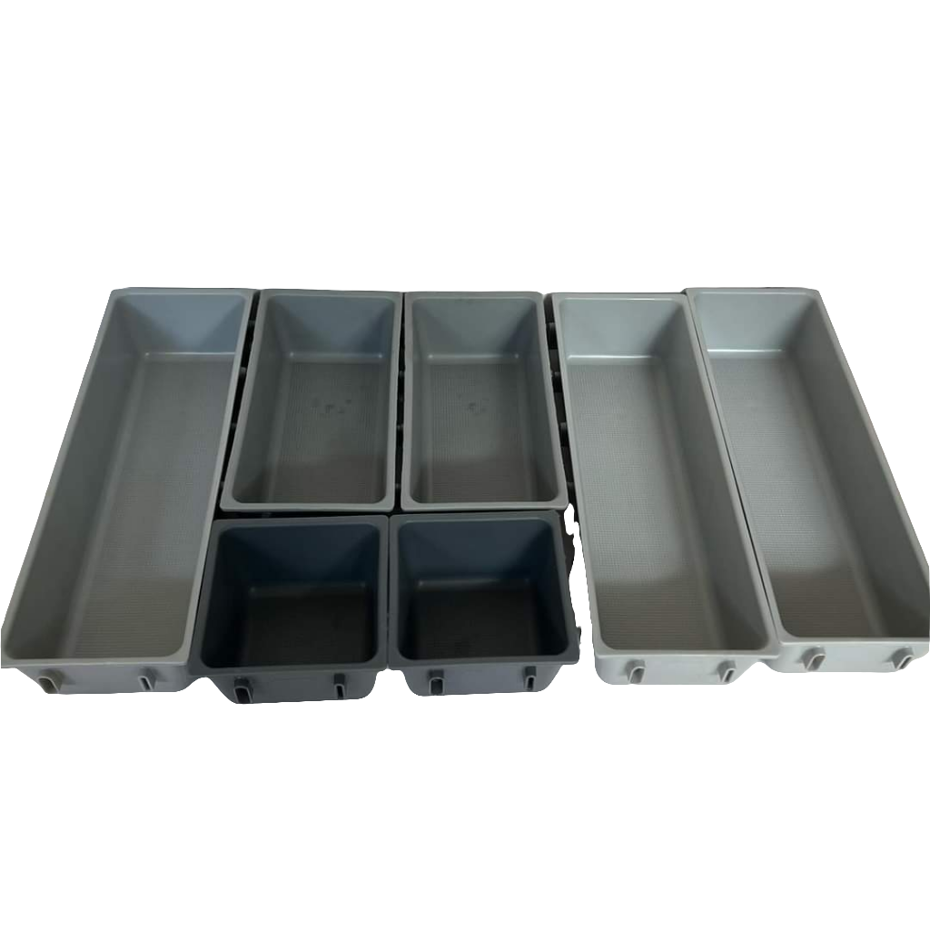 7-piece Grey Drawer Organiser Set