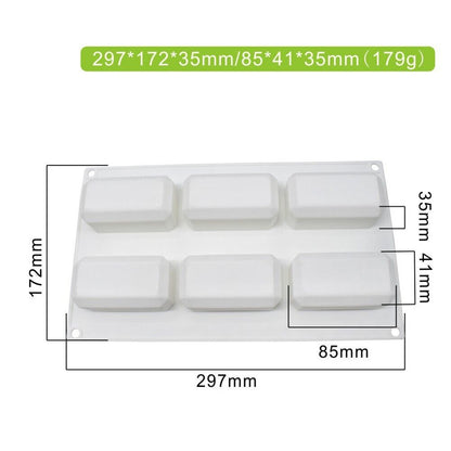 6 Cavity Rectangular Soap Mold