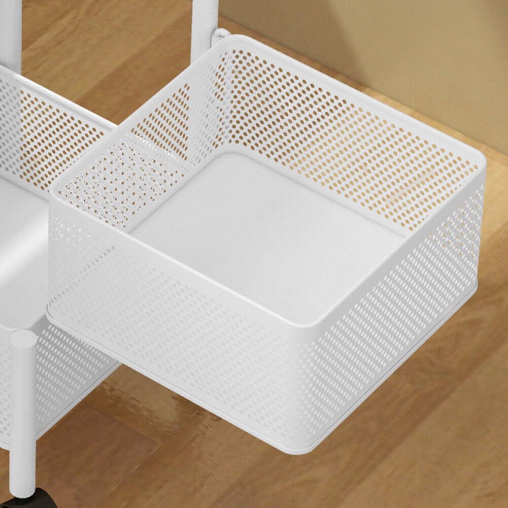 Kitchen Rotating Storage Trolley Cart