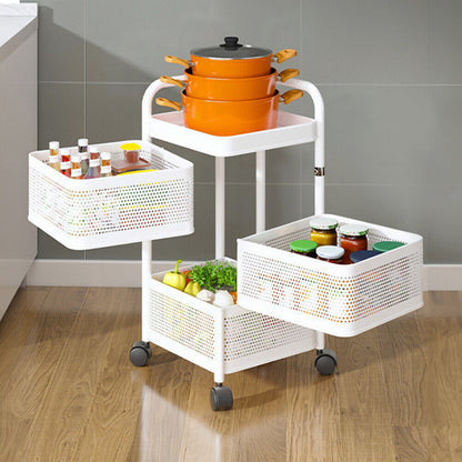 Kitchen Rotating Storage Trolley Cart