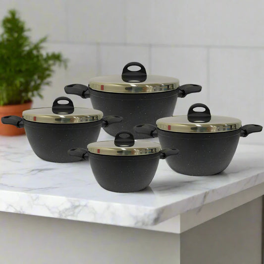 Lava Stone Granite 4 Pots Cookware Set